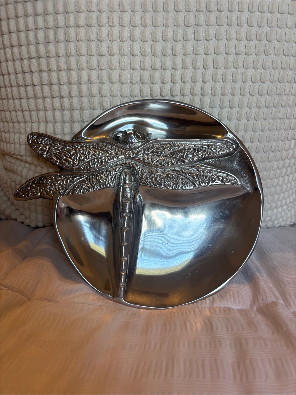 India Handicrafts Inc. Pewter Dragonfly Dish